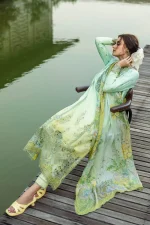 Unstitched 3 Piece Luxury Embroidered Lawn Dress Mushq Solace Unione - Image 6