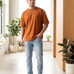 Terracotta/Brown Drop Shoulder Oversized T-Shirt