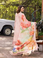 Unstitched 3Pc Embroidered Luxury Lawn Dress GullJee Sophie 109 - Image 3