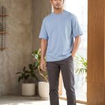 Drop Shoulder Oversized T-Shirt Light Blue