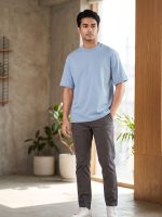 Drop Shoulder Oversized T-Shirt Light Blue