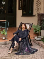Unstitched 3Pc Embroidered Luxury Lawn Dress GullJee Sophie 110 - Image 2