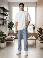 Drop Shoulder Oversized T-Shirt Solid White
