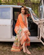 Unstitched 3Pc Embroidered Luxury Lawn Dress GullJee Sophie 111 - Image 10
