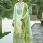Unstitched 3 Piece Luxury Embroidered Lawn Dress Mushq Solace Unione